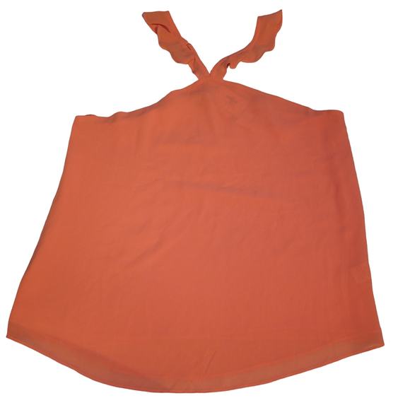 Naked Zebra Coral Halter Neck Style Cross Back Seeveless Top Blouse Womens L NWT - Picture 1 of 7